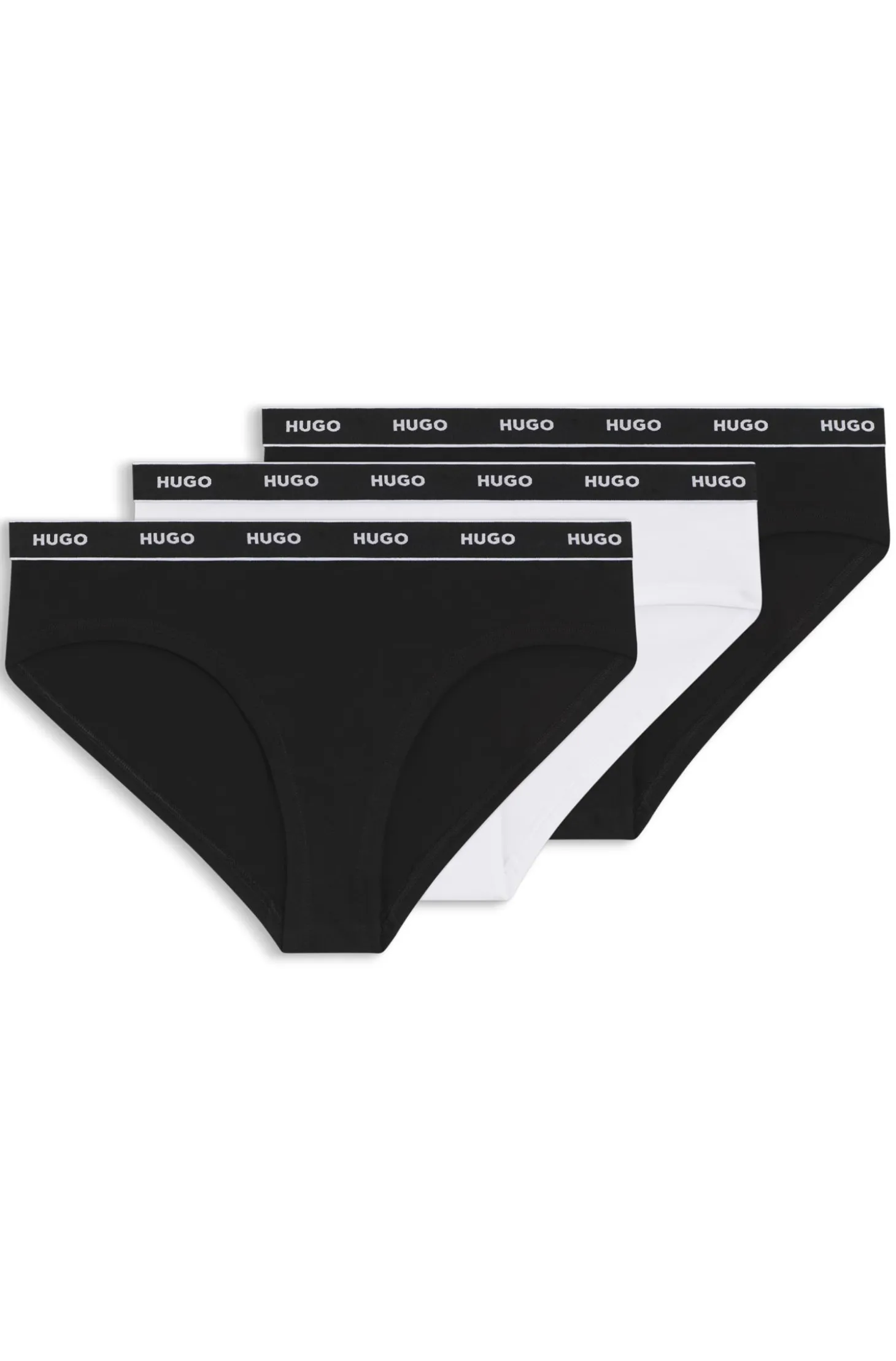 Stretch-cotton briefs with logo waistband