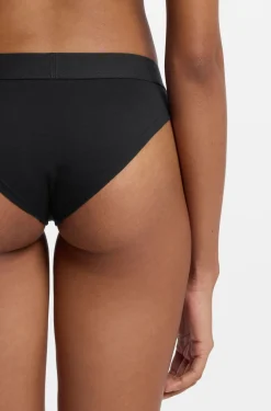 Stretch-cotton briefs with red logo label