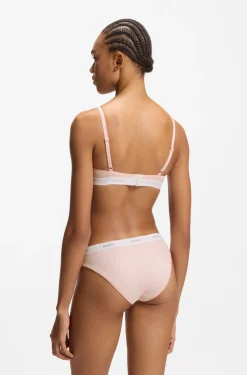 Stretch-cotton briefs with repeat logos