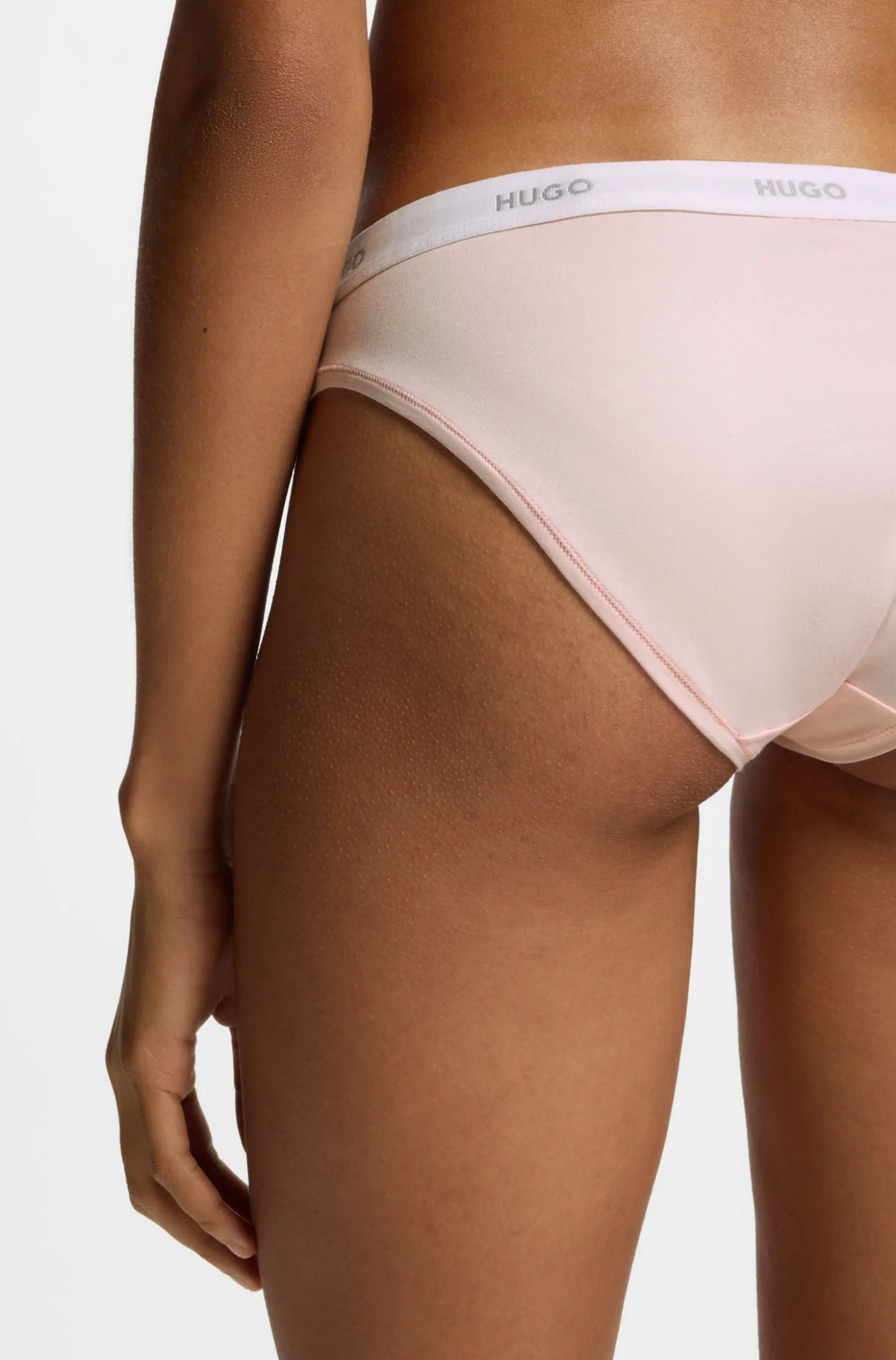 Stretch-cotton briefs with repeat logos