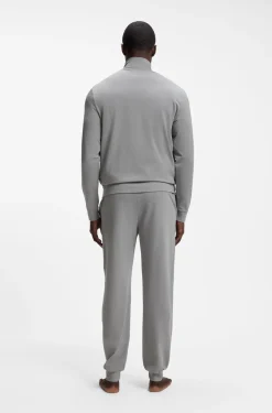 Stretch-cotton loungewear set with logo print