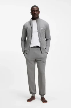 Stretch-cotton loungewear set with logo print