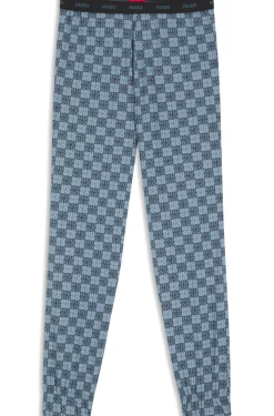 Stretch-cotton pyjama bottoms with stacked-logo print