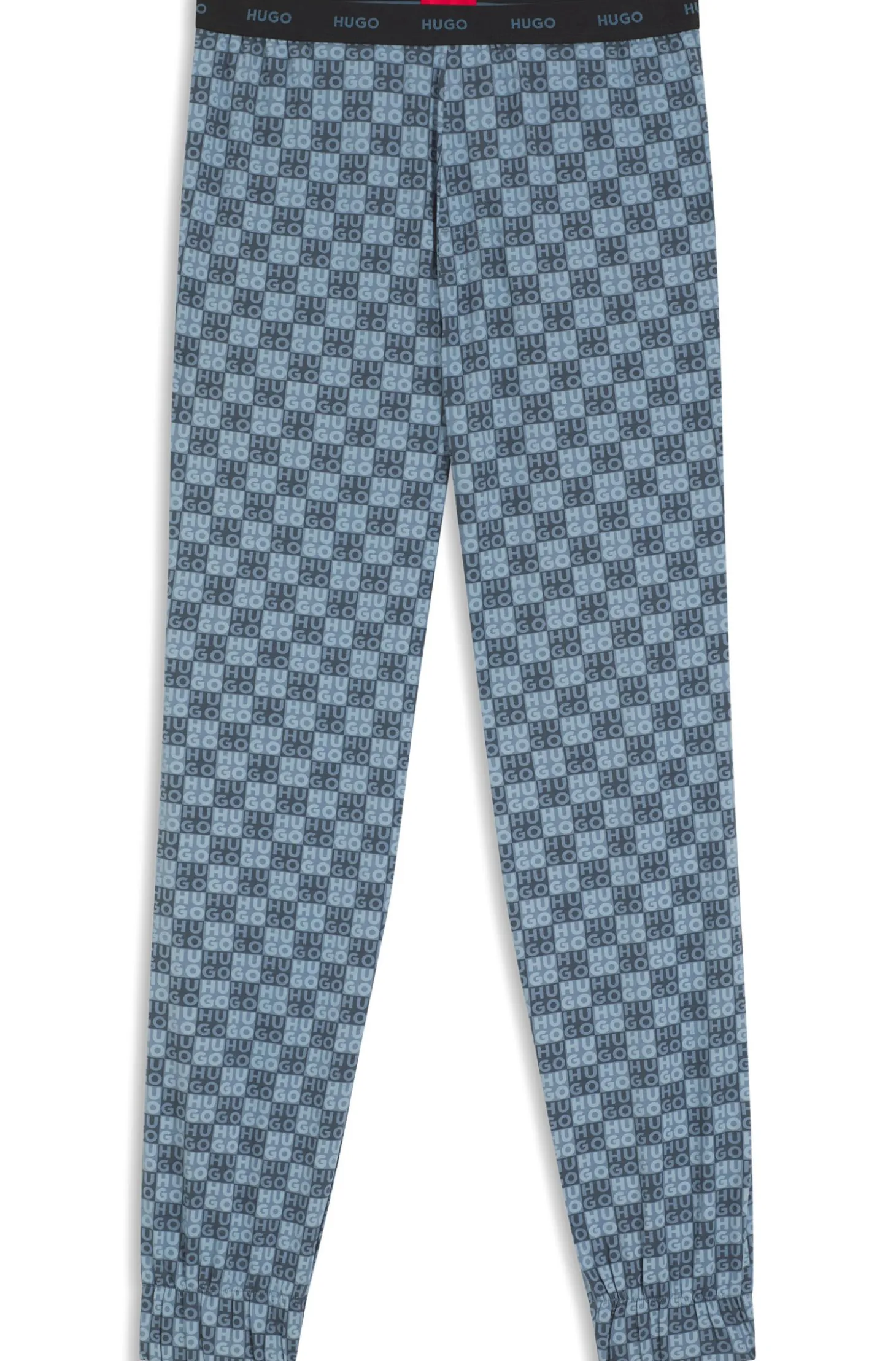 Stretch-cotton pyjama bottoms with stacked-logo print