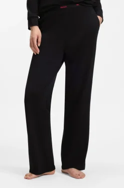Stretch-cotton pyjama bottoms with logo waistband