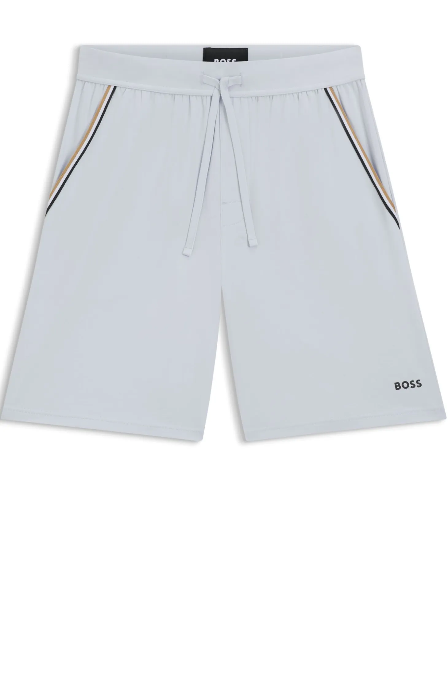 Stretch-cotton pyjama shorts with signature-stripe tape