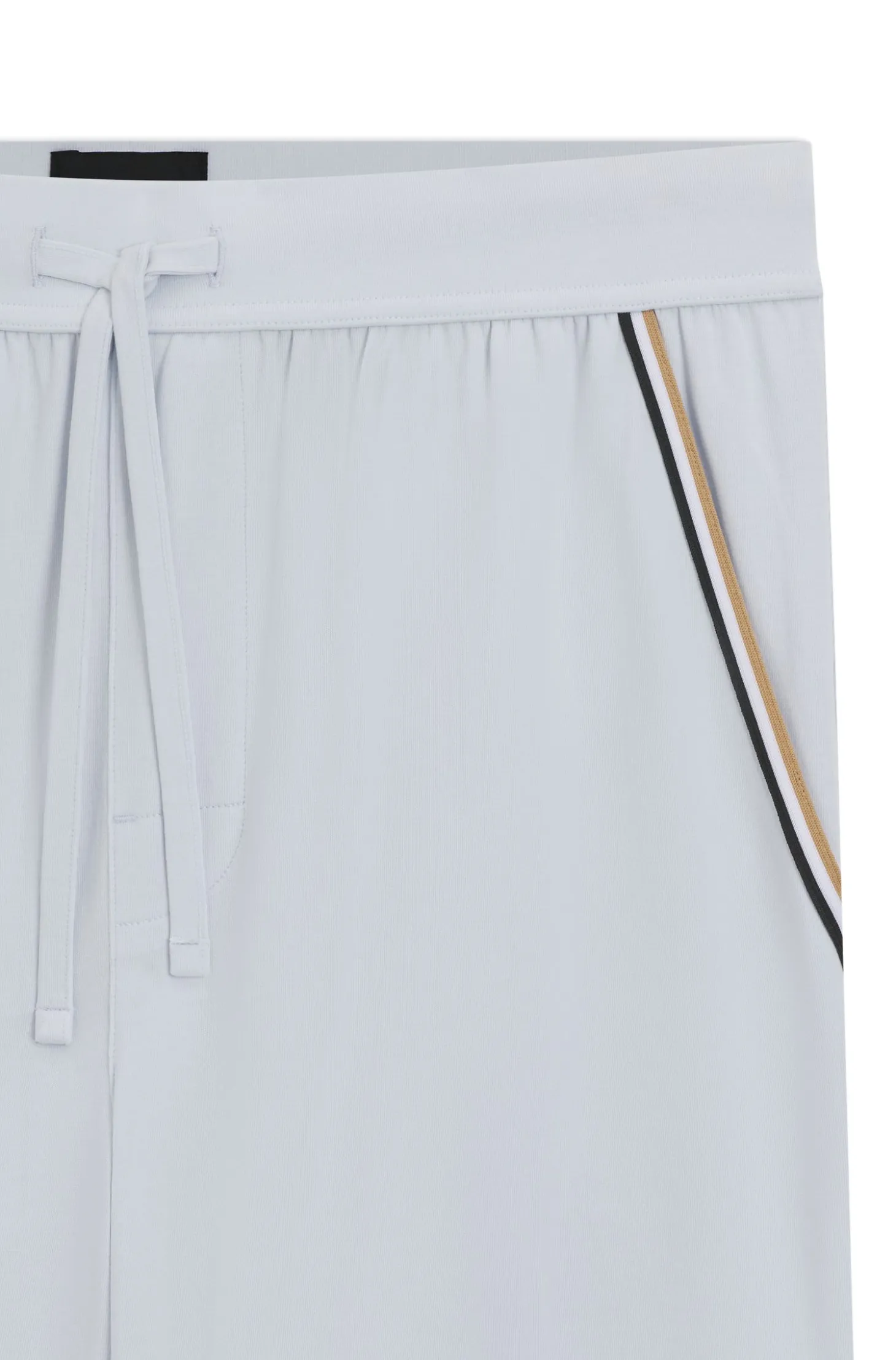 Stretch-cotton pyjama shorts with signature-stripe tape