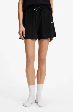 Stretch-cotton pyjama shorts with branded cords
