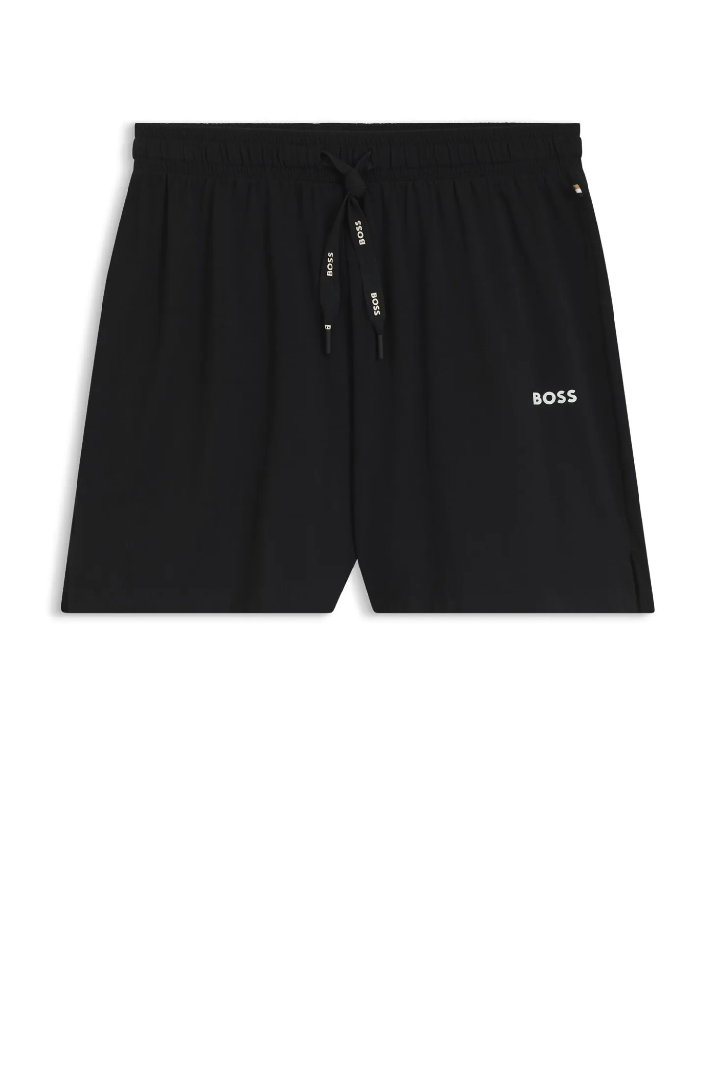 Stretch-cotton pyjama shorts with branded cords