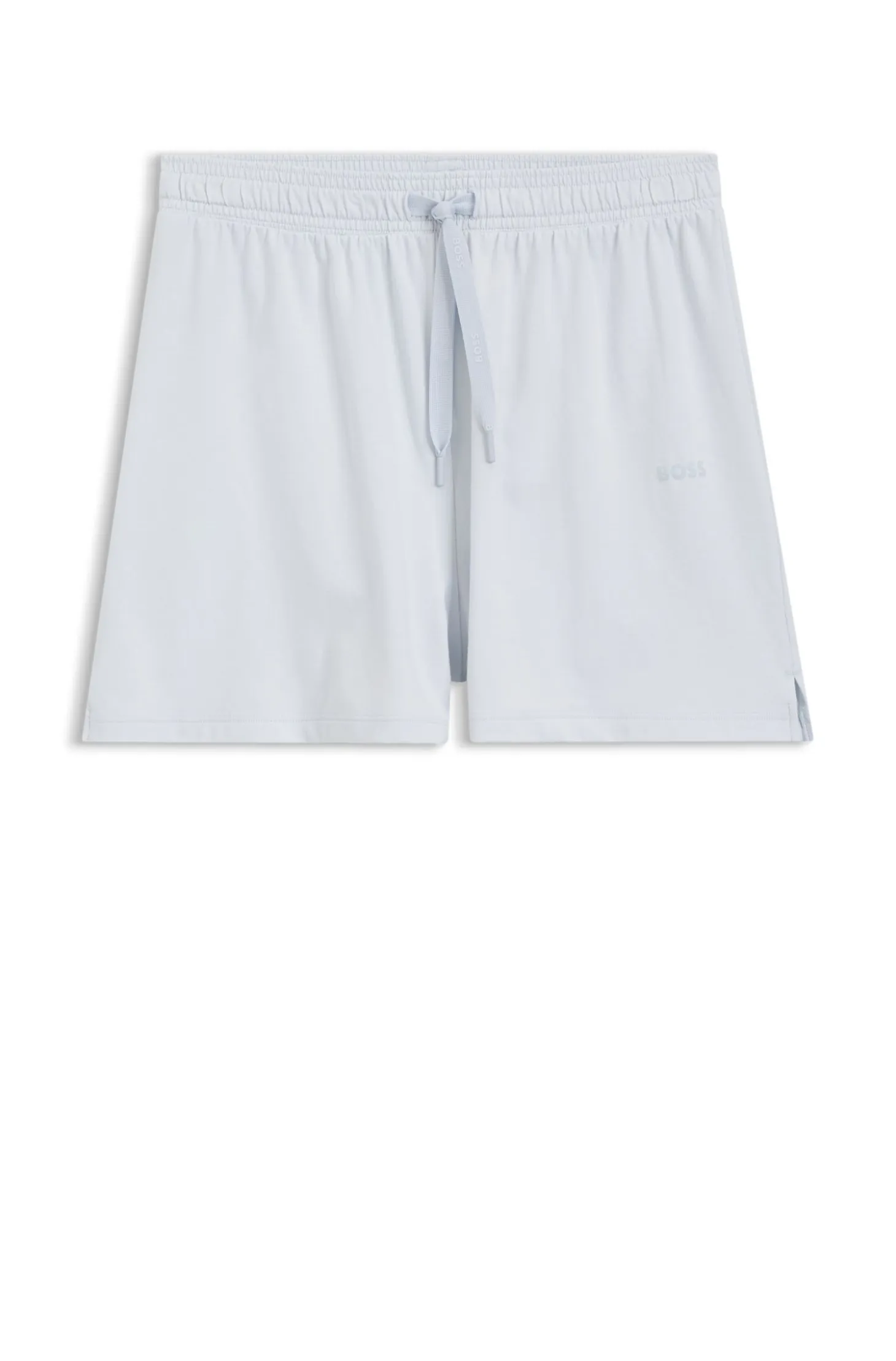 Stretch-cotton pyjama shorts with branded cords