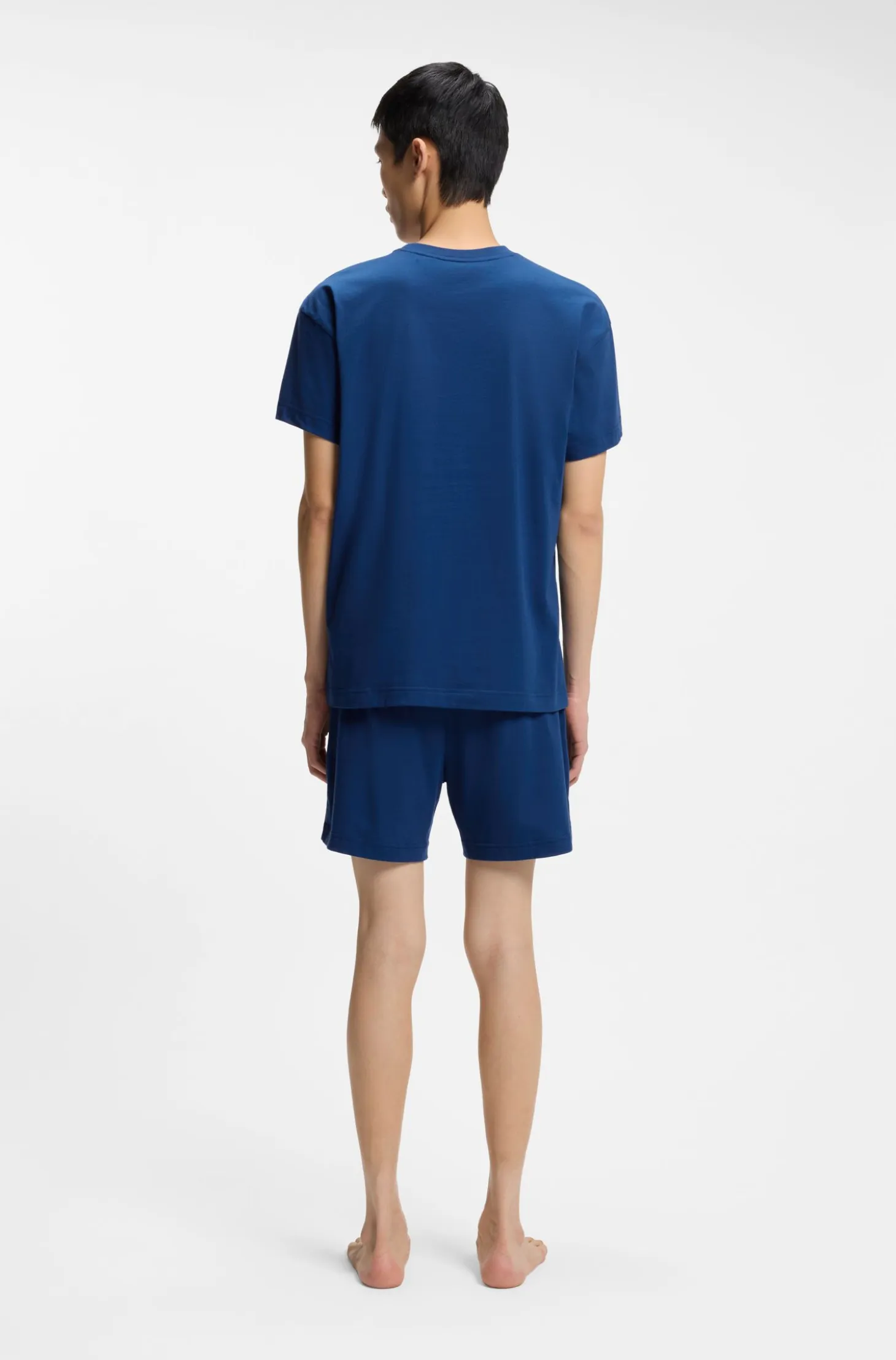 Stretch-cotton pyjamas with logo labels