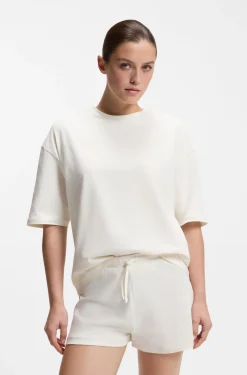 Stretch-cotton pyjamas with mesh logo inserts