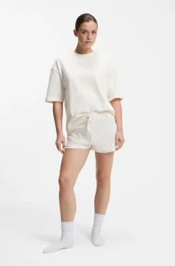 Stretch-cotton pyjamas with mesh logo inserts