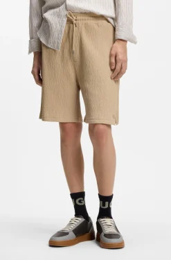 Stretch-cotton shorts with creased effect