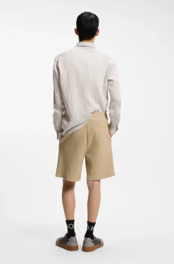 Stretch-cotton shorts with creased effect