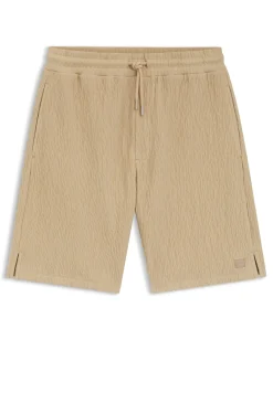 Stretch-cotton shorts with creased effect