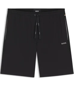 Stretch-cotton shorts with embroidered logo