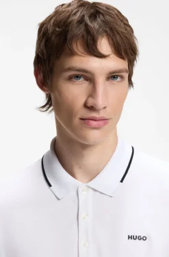 Stretch-cotton slim-fit polo shirt with contrast trims