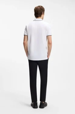 Stretch-cotton slim-fit polo shirt with contrast trims
