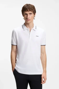 Stretch-cotton slim-fit polo shirt with contrast trims