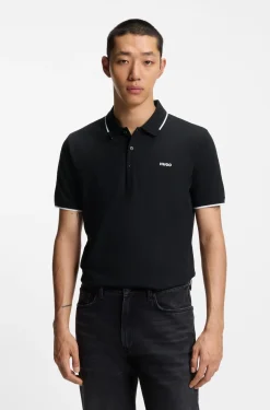 Stretch-cotton slim-fit polo shirt with contrast trims