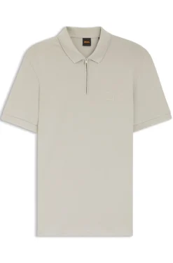 Stretch-cotton slim-fit polo shirt with logo patch