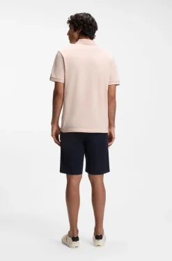 Stretch-cotton slim-fit polo shirt with logo patch