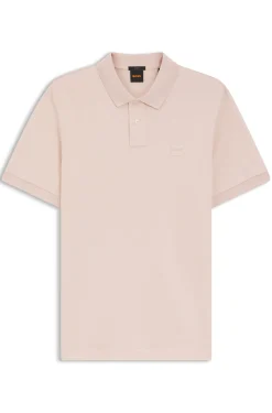 Stretch-cotton slim-fit polo shirt with logo patch