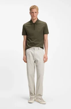 Stretch-cotton slim-fit polo shirt with logo patch