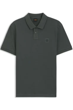 Stretch-cotton slim-fit polo shirt with logo patch