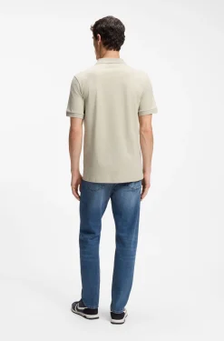 Stretch-cotton slim-fit polo shirt with logo patch