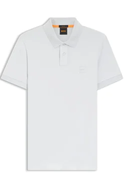 Stretch-cotton slim-fit polo shirt with logo patch