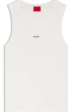 Stretch-cotton slim-fit tank top with contrast logo