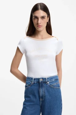 Stretch-cotton slim-fit T-shirt with ballet slogans
