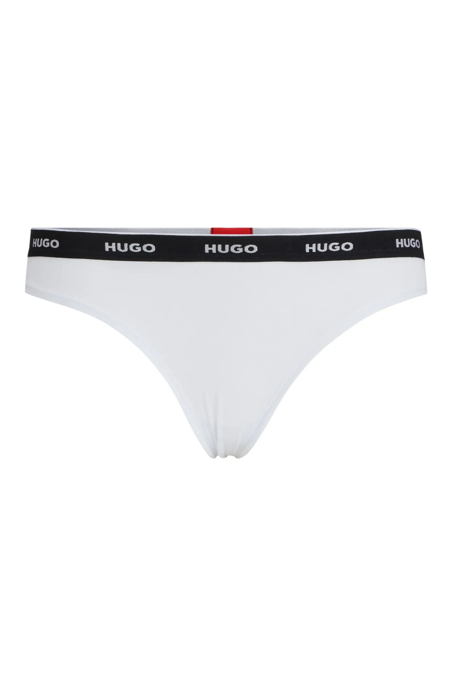 Stretch-cotton string briefs with logo waistband