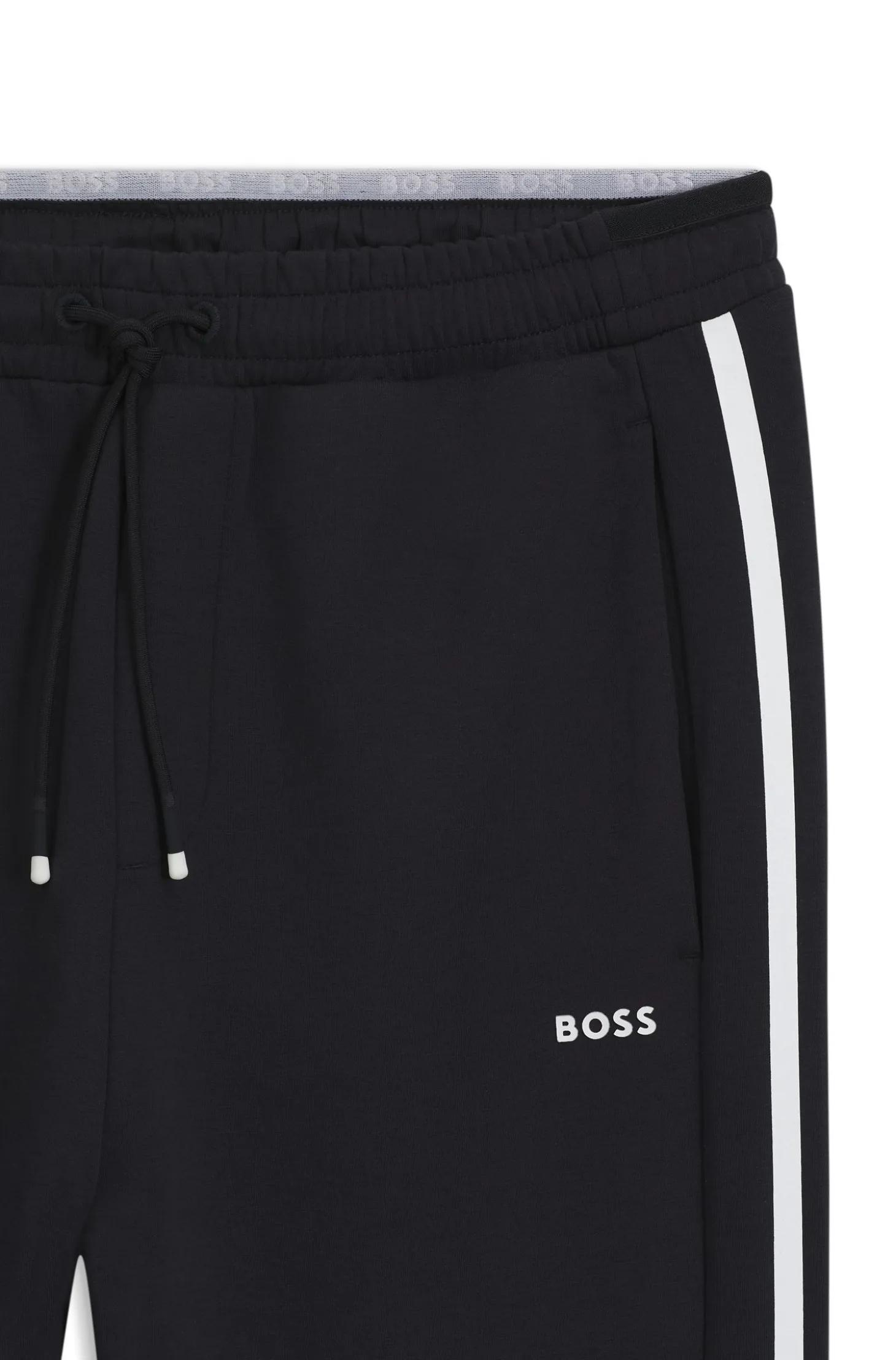 Stretch-cotton tracksuit bottoms with stripe insert