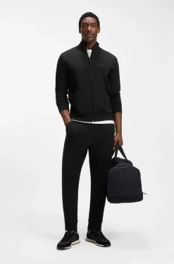 Stretch-cotton tracksuit bottoms with logo print