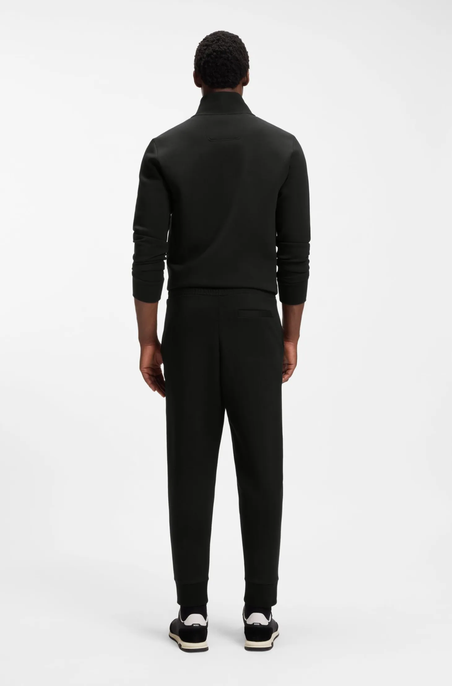 Stretch-cotton tracksuit bottoms with logo print