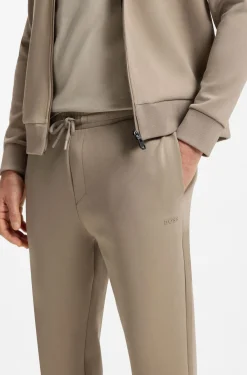 Stretch-cotton tracksuit bottoms with logo detail