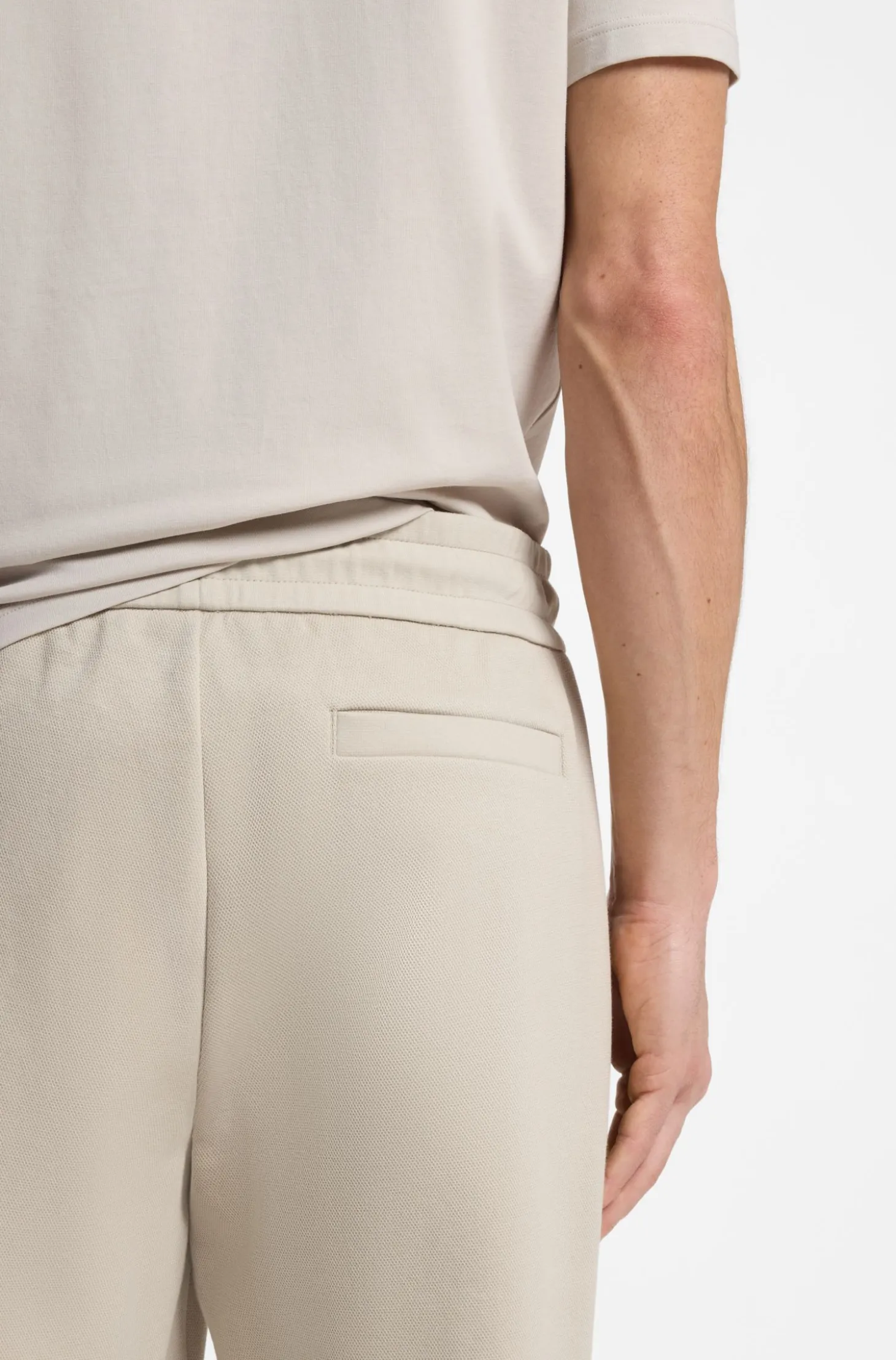 Stretch-cotton tracksuit bottoms with cuffed hems