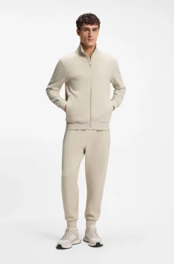 Stretch-cotton tracksuit bottoms with cuffed hems