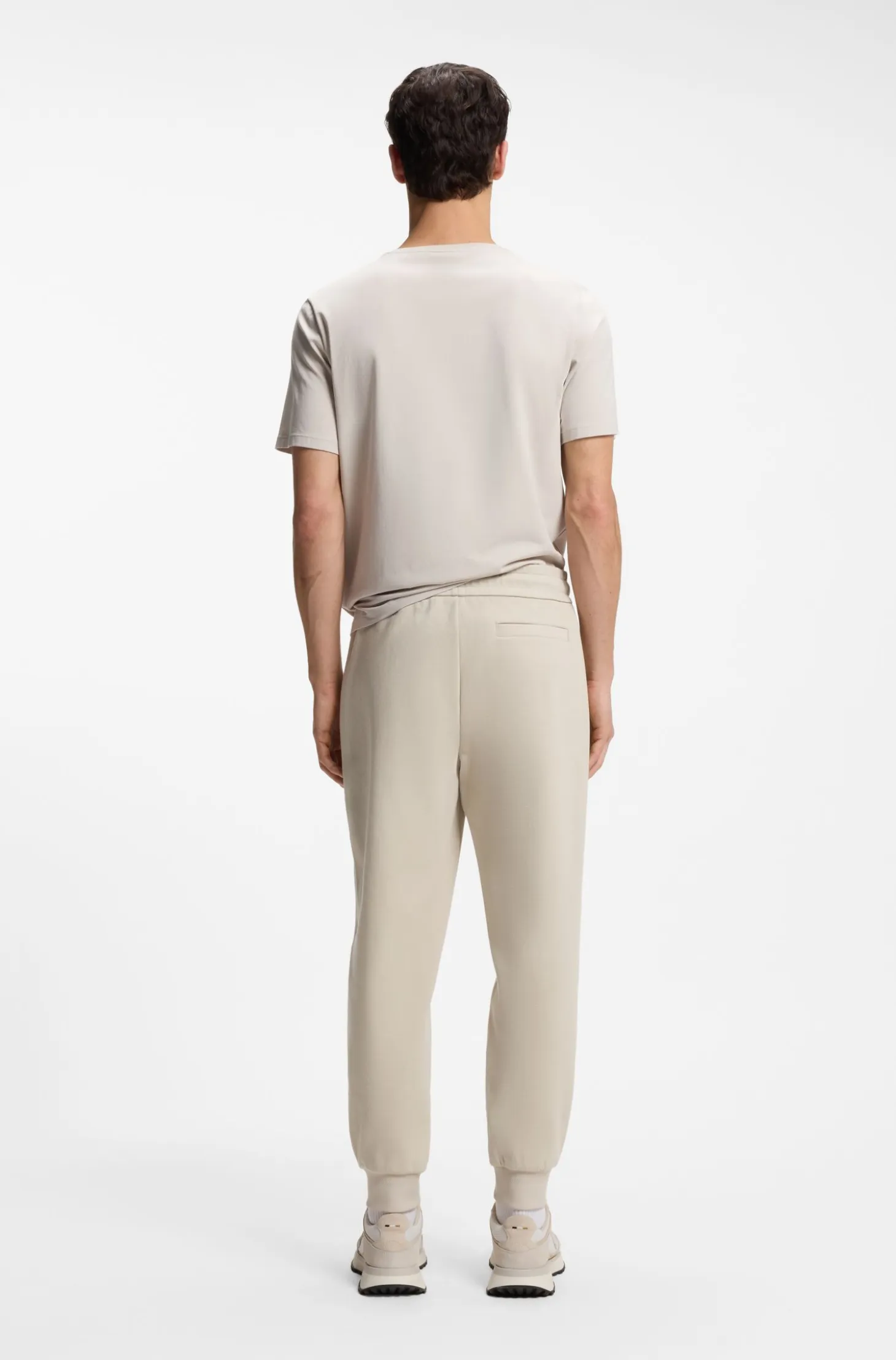 Stretch-cotton tracksuit bottoms with cuffed hems