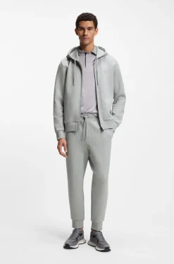 Stretch-cotton tracksuit bottoms with logo detail