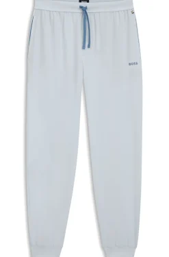 Stretch-cotton tracksuit bottoms with embroidered logo