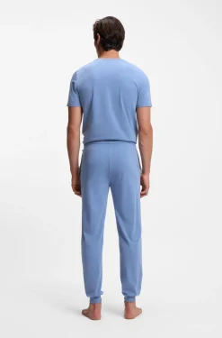 Stretch-cotton tracksuit bottoms with embroidered logo
