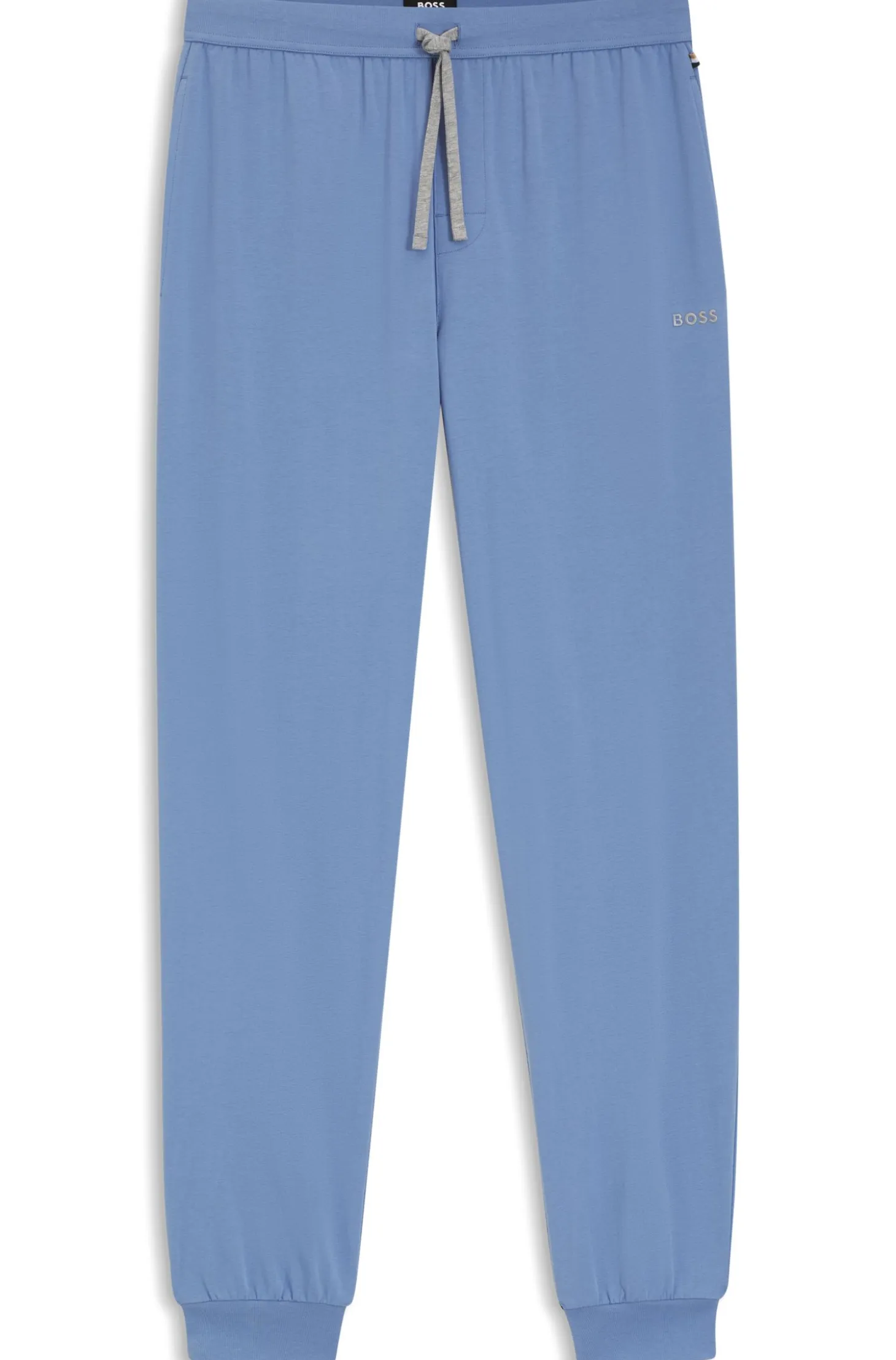 Stretch-cotton tracksuit bottoms with embroidered logo