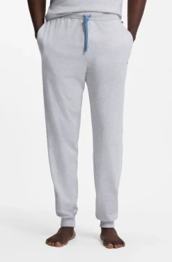Stretch-cotton tracksuit bottoms with embroidered logo
