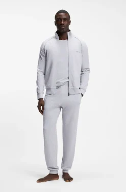 Stretch-cotton tracksuit bottoms with embroidered logo