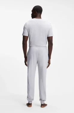 Stretch-cotton tracksuit bottoms with embroidered logo