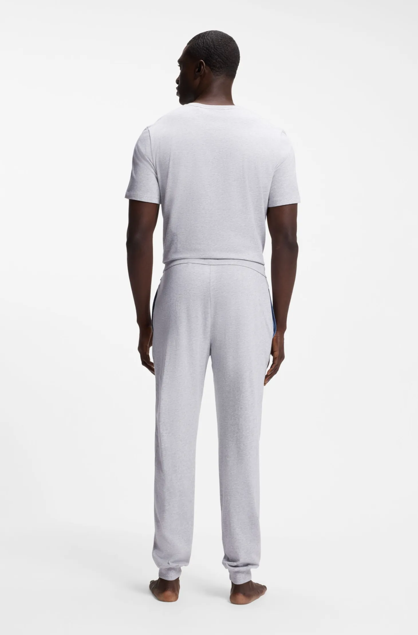 Stretch-cotton tracksuit bottoms with embroidered logo